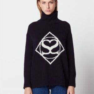 Sandro Navy Wool Turtleneck